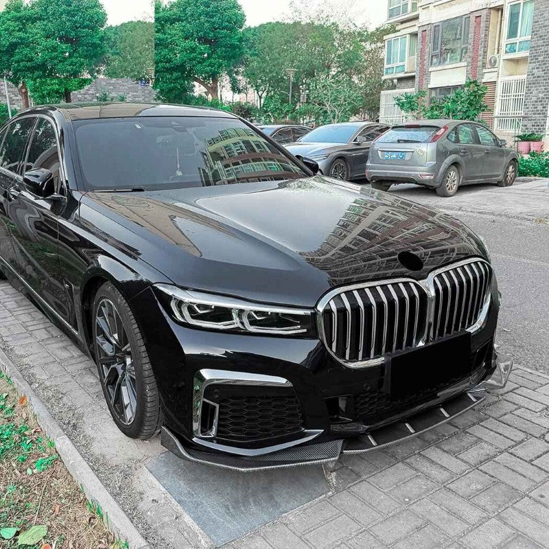 Car Craft Compatible With Bmw 7 Series G11 G12 Lci 2019-2022 M Sport Front Bumper Lip Splitter Skirts Zst-1440 Cf Carbon Fiber Look - CAR CRAFT INDIA