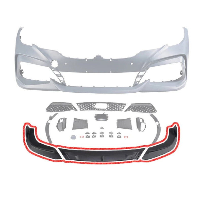Car Craft Compatible With Bmw 3 Series G20 G28 2019-2022 M Sport M Performance M3cs Front Bumper Lip Splitter Skirt Trim Glossy Black Gc G20/28-021/022