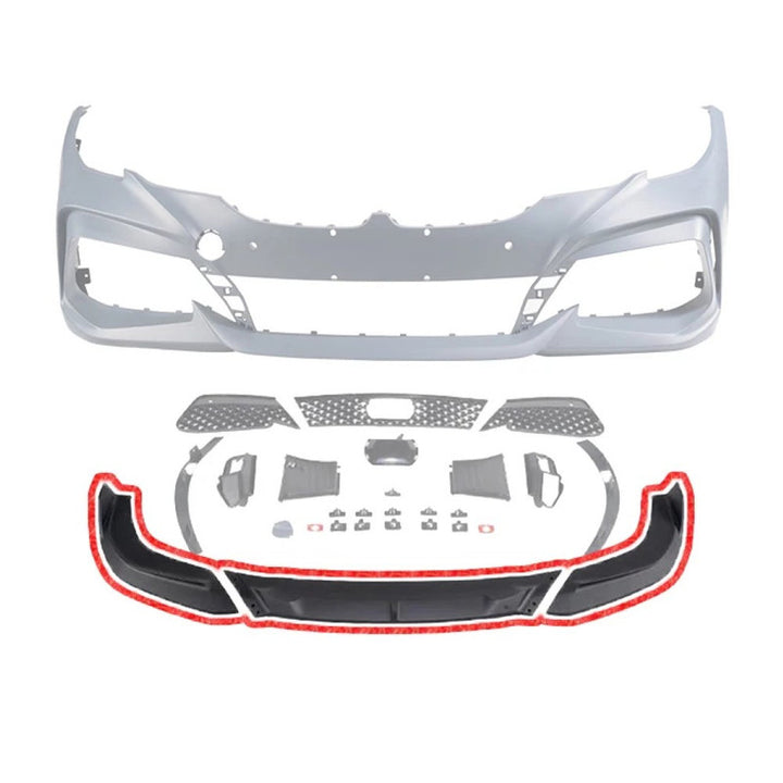 Car Craft Compatible With Bmw 3 Series G20 G28 2019-2022 M Sport M Performance M3cs Front Bumper Lip Splitter Skirt Trim Glossy Black Gc G20/28-021/022