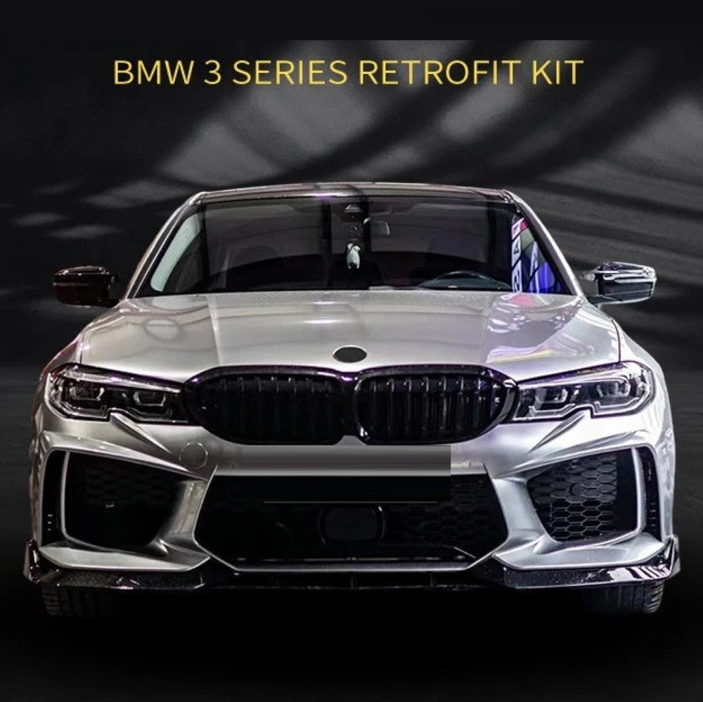 Car Craft Compatible With Bmw 3 Series G20 G28 2019-2022 M Sport M Performance M8 Front Bumper Lip Splitter Skirt Trim Glossy Black Gc G20/28-024