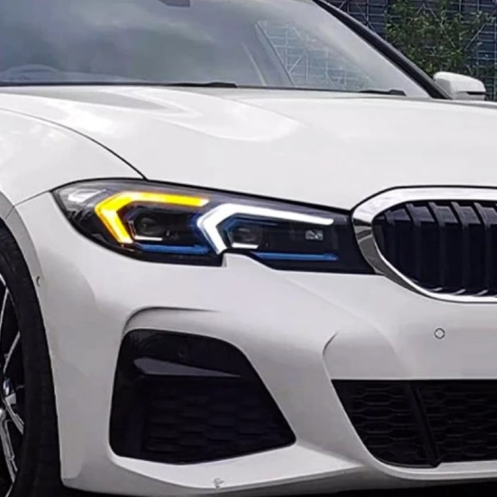Car Craft Compatible With Bmw 3 Series G20 G28 2019-2022 Car Front Upgraded Head Light Lamp Xenon Headlight Retrofit Upgrade Modified Led Drl Hid Light Lci Laser Style - CAR CRAFT INDIA