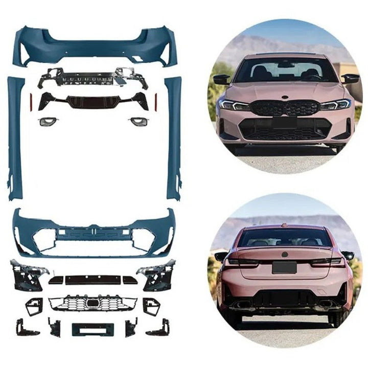 Car Craft Compatible With Bmw 3 Series G20 LCI 2023+ Upgrade Facelift Convert To M Performance M Sport M Tech M-tech Bodykit Bumper Body Kit Front Rear Bumper Assembly Side Skirt Splitter Diffuser Lip Gc G20-040