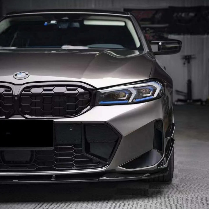 Car Craft Compatible With Bmw 3 Series G20 G28 Lci 2023-2026 M Sport M340i Front Bumper Lip Splitter Skirts Trim V Ten Vten Style - CAR CRAFT INDIA