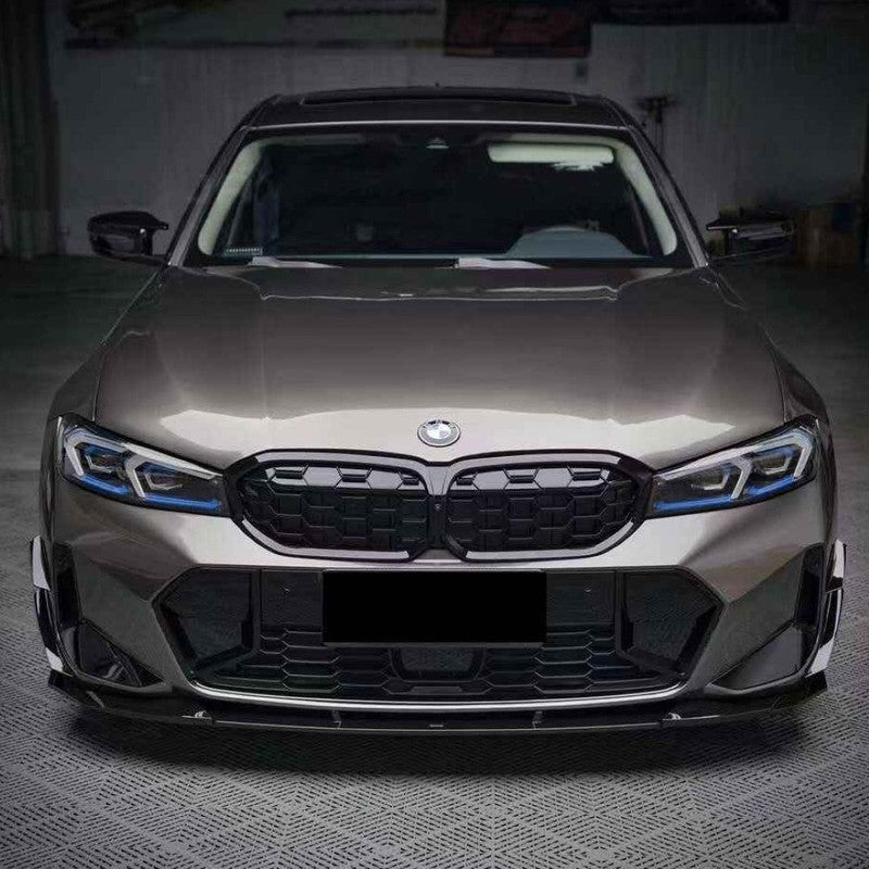 Car Craft Compatible With Bmw 3 Series G20 G28 Lci 2023-2026 M Sport M340i Front Bumper Lip Splitter Skirts Trim Canards Air Knife V Ten Vten Style - CAR CRAFT INDIA
