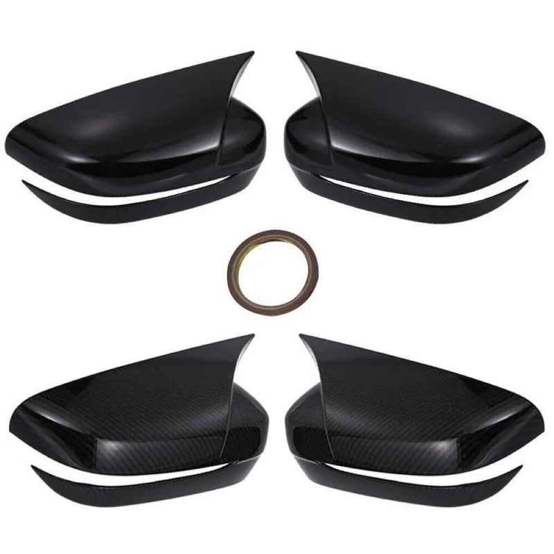 Car Craft Compatible With Bmw 3 4 5 7 8 Series G20 G28 G22 G11 G12 G30 G38 2018-2025 Side Rear View Case Wing Cap Shell Housing Mirror Covers 3m Tape Pasting Style Carbon Fiber Look CC-11553 - CAR CRAFT INDIA
