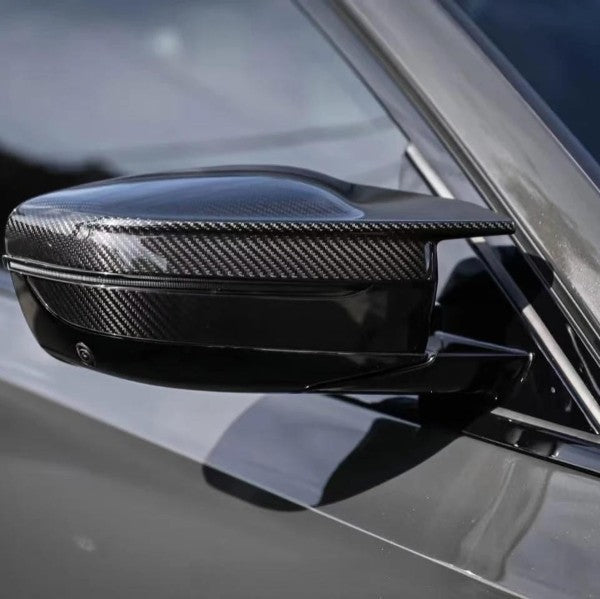 Car Craft Compatible With Bmw 3 Series G20 G28 2019-2025 5 Series G30 2018-2024 7 Series G11 G12 2016-2024 F90 G15 G16 M3 M4 G80 Side Rear View Wing Mirror Cover Real Carbon Fiber - CAR CRAFT INDIA
