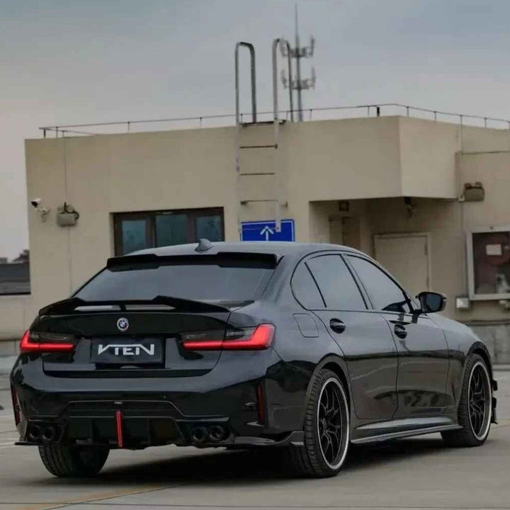 Car Craft Compatible With Bmw 3 Series G20 G28 2019-2026 M Sport M340i Trunk Wing Boot Lip Roof Spoiler Trim Skirts V Ten Vten Style V2 - CAR CRAFT INDIA