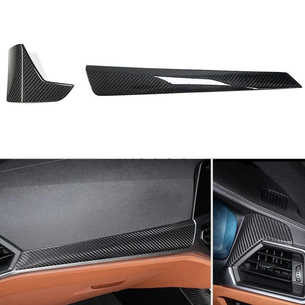Car Craft Compatible With Bmw 3 Series G20 2019-2023 4 Sereis G22 G23 G26 2020 2021 Car Central Dashboard Interior Cup Holder Armrest Trim Cover Real Carbon Fiber 7 in 1