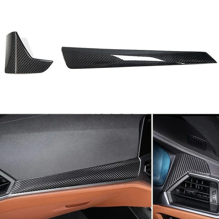 Car Craft Compatible With Bmw 3 Series G20 2019-2023 4 Sereis G22 G23 G26 2020 2021 Car Central Dashboard Interior Cup Holder Armrest Trim Cover Real Carbon Fiber 7 in 1