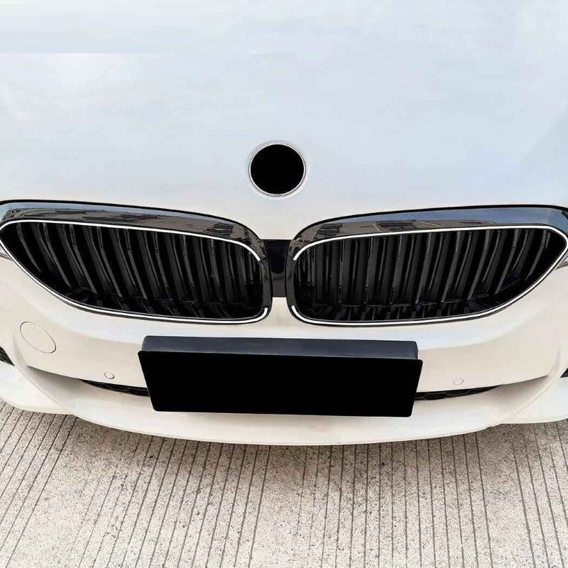 Car Craft Compatible With Bmw 5 Series G30 2017-2020 Front Bumper Show Mesh Grill Single Line Bar Illuminated Led Light Zst-1463 Led Single Glossy Black - CAR CRAFT INDIA