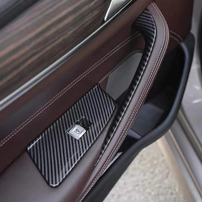 Car Craft Compatible With Bmw 5 Series G30 2018-2024 Car Interior Door Window Lifting Switch Button Control Panel Outer Cover Trim Carbon Fiber Look 51417438578r 7438583l 7438809l 7438810r - CAR CRAFT INDIA