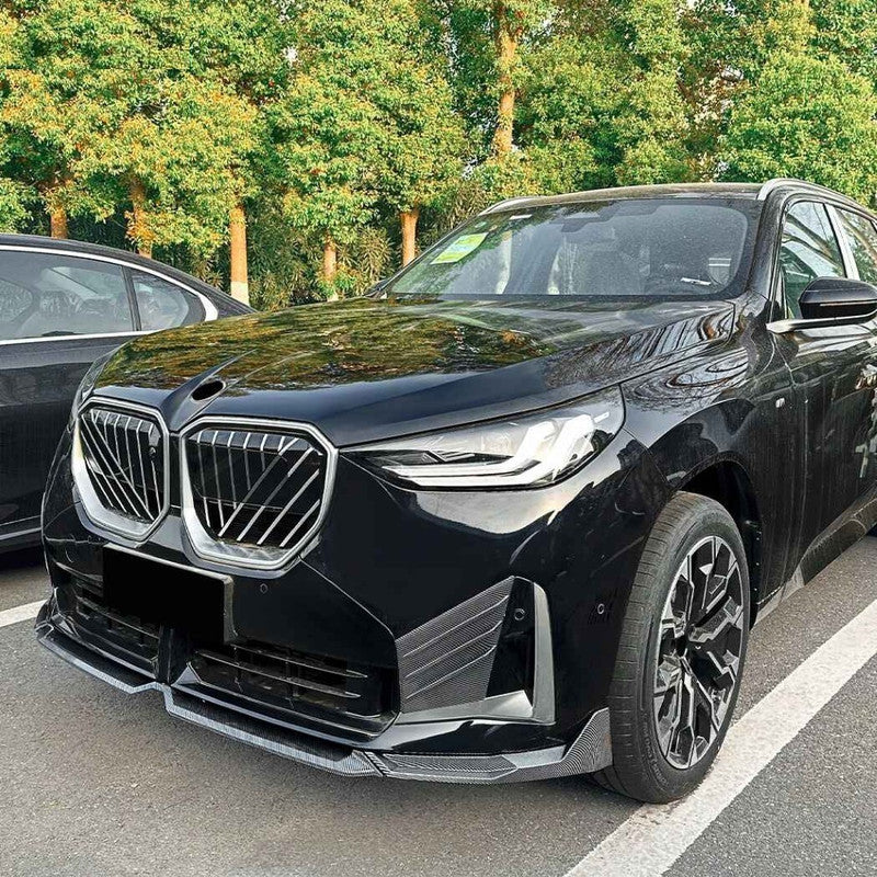 Car Craft Compatible With Bmw X3 G45 2025+ M Sport Front Bumper Skirts Splitter Fog Gril Cover Trim Zst-1162 Cf Carbon Fiber Look - CAR CRAFT INDIA