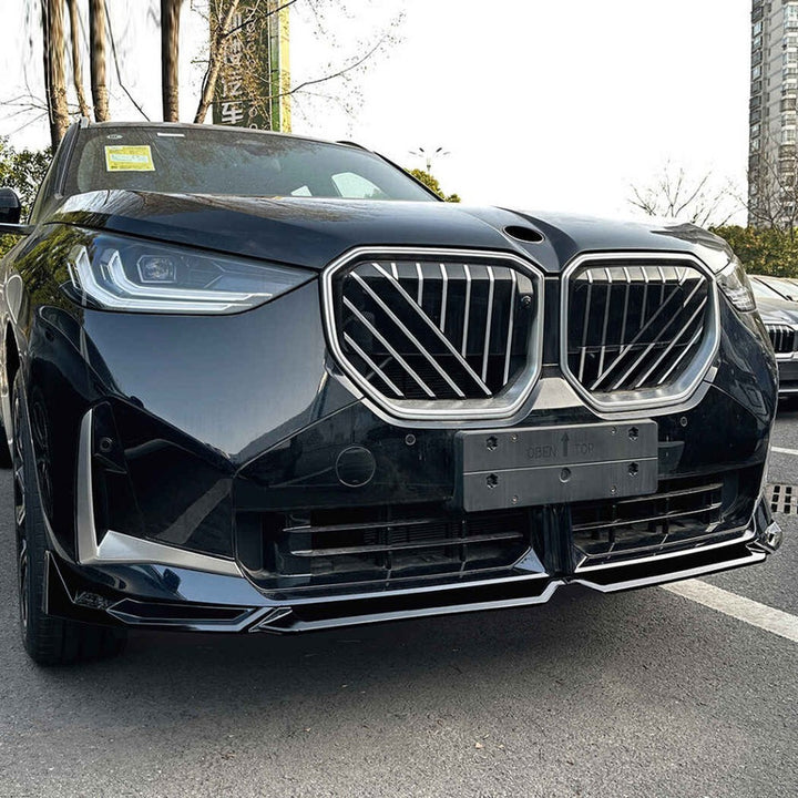 Car Craft Compatible With Bmw X3 G45 2025+ M Sport M Performance Mp Front Bumper Lip Splitter Skirts Zst-1160 Gb Glossy Black - CAR CRAFT INDIA