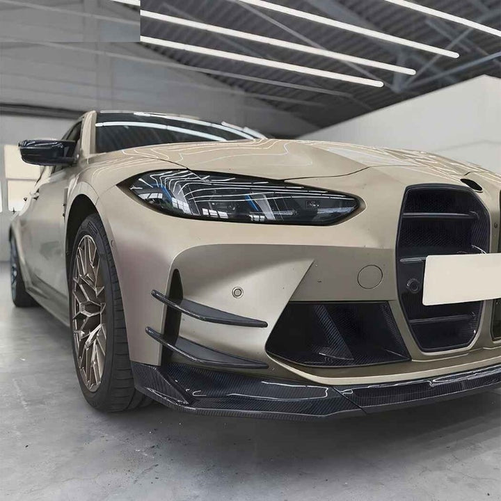 Car Craft Compatible With Bmw M3 G80 G81 M4 G82 G83 2021+ Front Bumper Lip Vent Splitter Skirts Trim Fog Vent Zst-1330 Gb Glossy Black CC-10011 - CAR CRAFT INDIA