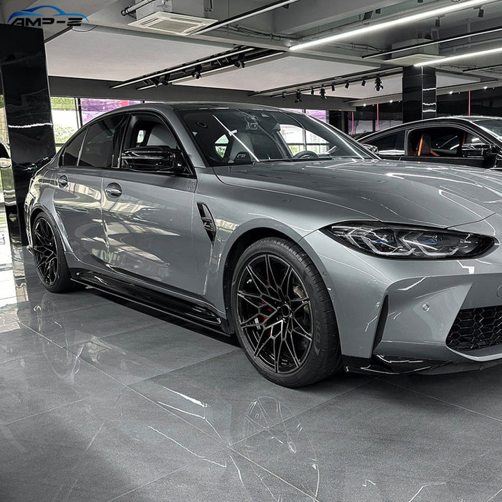 Car Craft Compatible With Bmw M3 G80 G81 2021-2026 Side Skirt Splitter Trim Running Board Zst-1529 Cf Carbon Fiber Look Black CC-10954