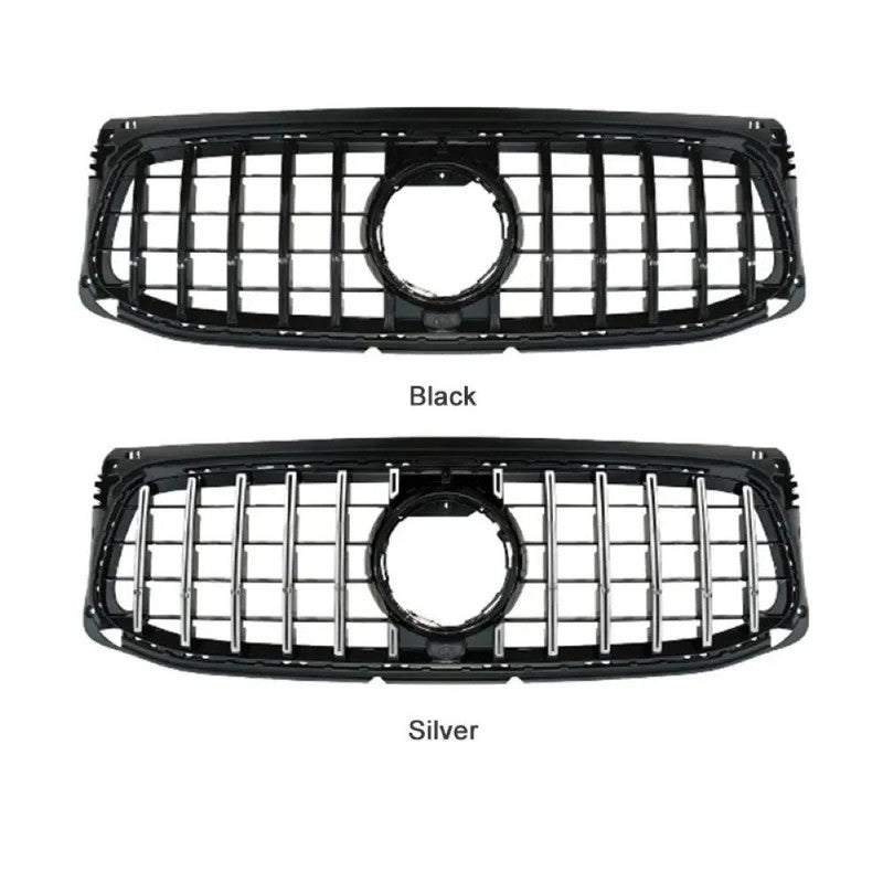 Car Craft Compatible With Mercedes Benz Glb W247 X247 2020-2024 Amg Bumper Front Show Grill Gtr Style Silver Gc X247-001
