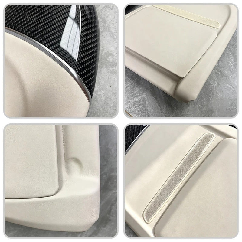 Car Craft Compatible With Mercedes Benz Gle Gls W167 X167 2019-2026 Front Rear Seatr Folding Table, Seat Back Table, Wireless Charging Cup Holder Ambient Light Pocket Tray Maybach Style Oyester