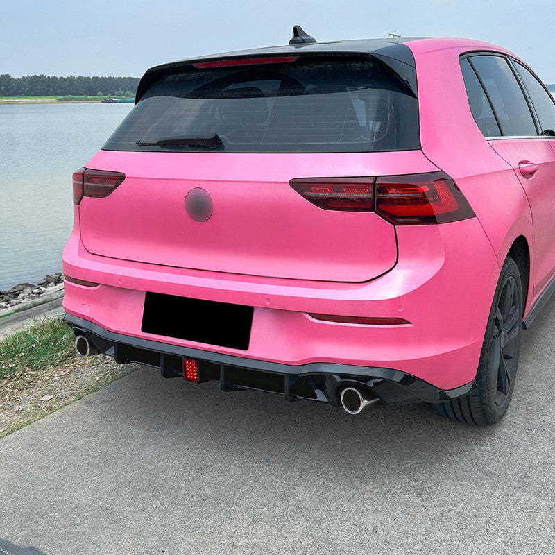 Car Craft Compatible With Volkswagen Vw Golf 8 2020-2026 Gti R Line Bumper Rear After Lip Diffuser  Trim Skirt F1 Style Led   Zst-535 Gb Usa CC-10950