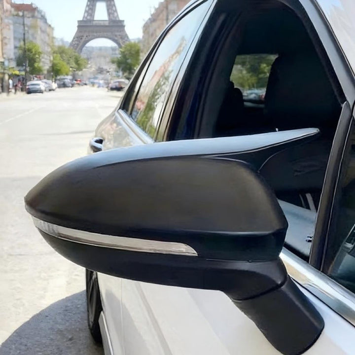 Car Craft Compatible With Vw Volkswagen Golf Gti 8 8.5 2020-2026 Side Rear View Case Wing Cap Shell Housing Mirror Covers 3m Tape Pasting Style Glossy Black