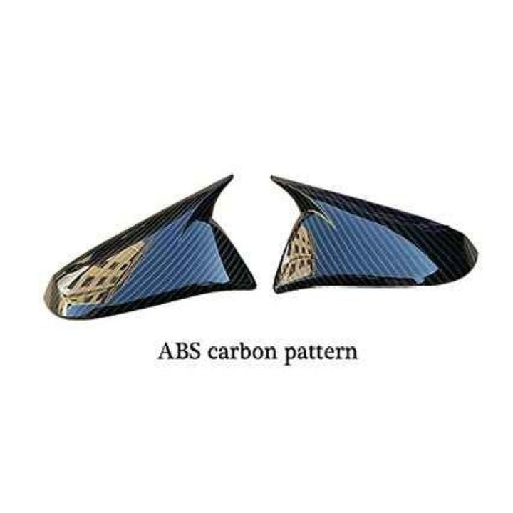 Car Craft Compatible With Toyota Innova Fortuner Hilux 2016-2023 Side Rear View Case Wing Cap Shell Housing Mirror Covers 3m Tape Pasting Style Carbon Fiber Look CC-11539