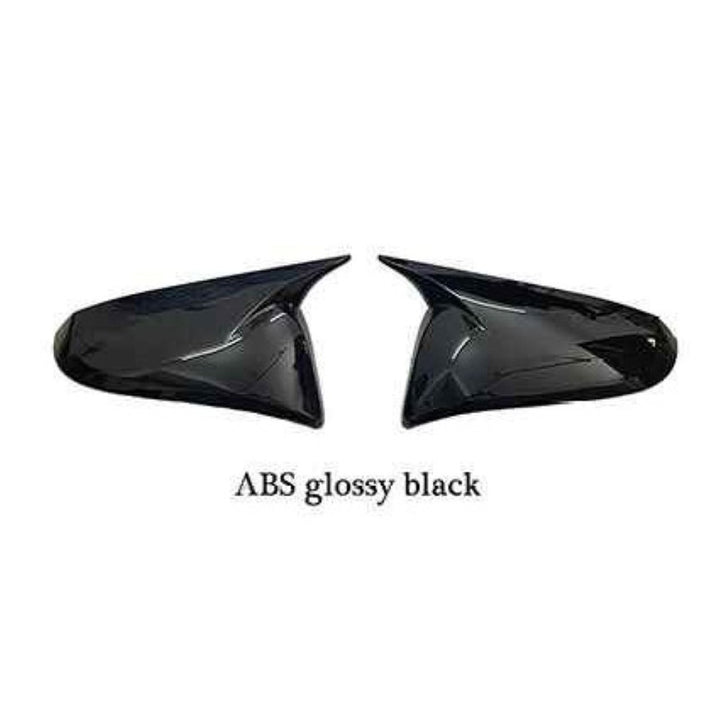 Car Craft Compatible With Toyota Innova Fortuner Hilux 2016-2023 Side Rear View Case Wing Cap Shell Housing Mirror Covers 3m Tape Pasting Style Glossy Black CC-11538