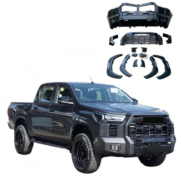 Car Craft Compatible With Toyota Hilux Revo 2016-2020 Upgrade Facelift Convert To Gx Gr Sport Tundra Bodykit Bumper Grill Trim Skirst Wheel Arch Cliding Moulding