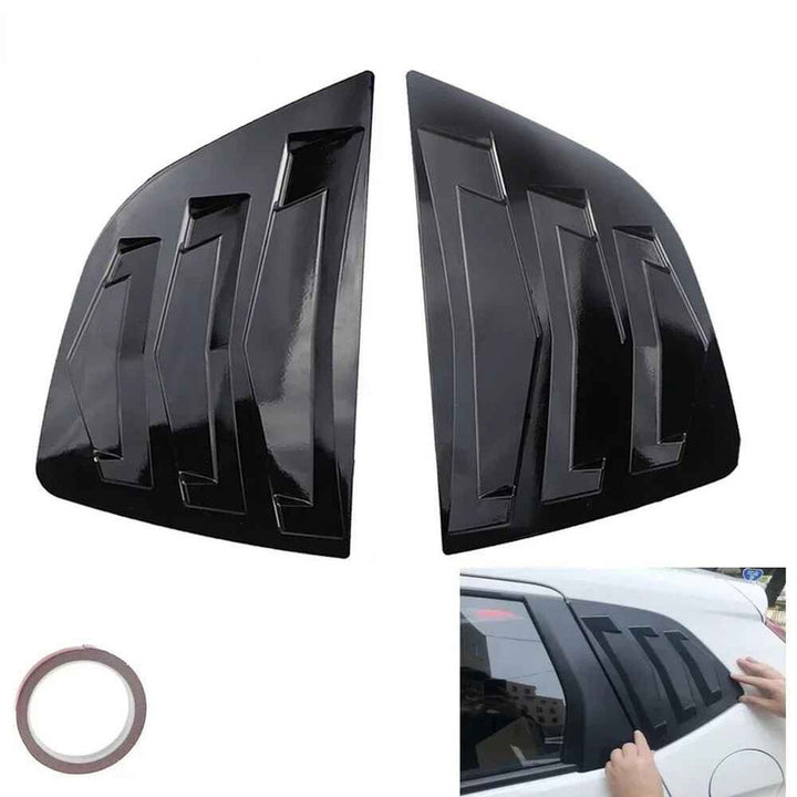 Car Craft Compatible With Honda Fit Gk5 Jazz Hatchback 2014‑2018 Car Rear Window Shutter Cover Louver Side Vent Trim Triangle Glossy Black