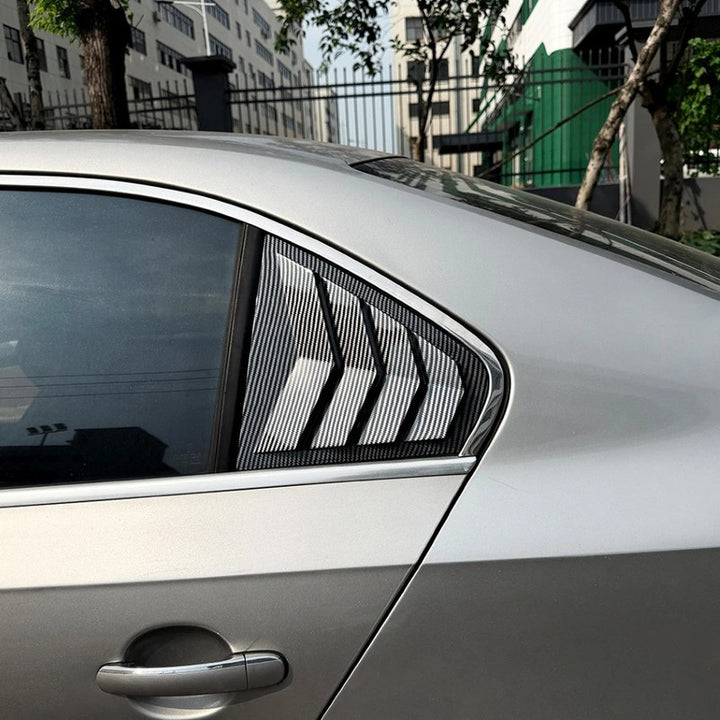 Car Craft Compatible With Vw Volkswagen Jetta Mk6 2011-2018 Car Rear Window Shutter Cover Louver Side Vent Trim Triangle Glossy Black