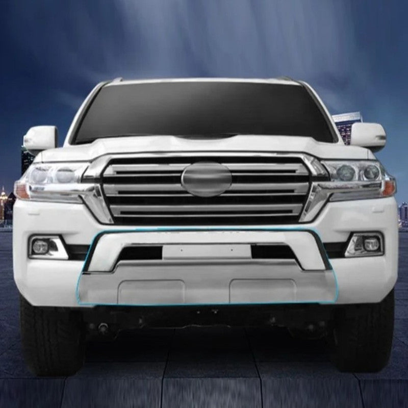 Car Craft Compatible With Toyota Land Cruiser Lc200 2008-2020 Front Bumper Guard Number License Plate Guard Pearl White F048