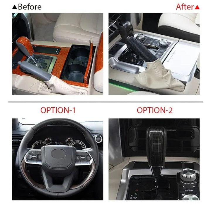 Car Craft Compatible With Toyota Land Cruiser Lc200 2008-2020 Upgrade Facelift Convert To Lc300 2021+ Interior Bodykit Kit Steering Dashboard Door Panel Steering Console Center Armrest Box Rhd Beige F305