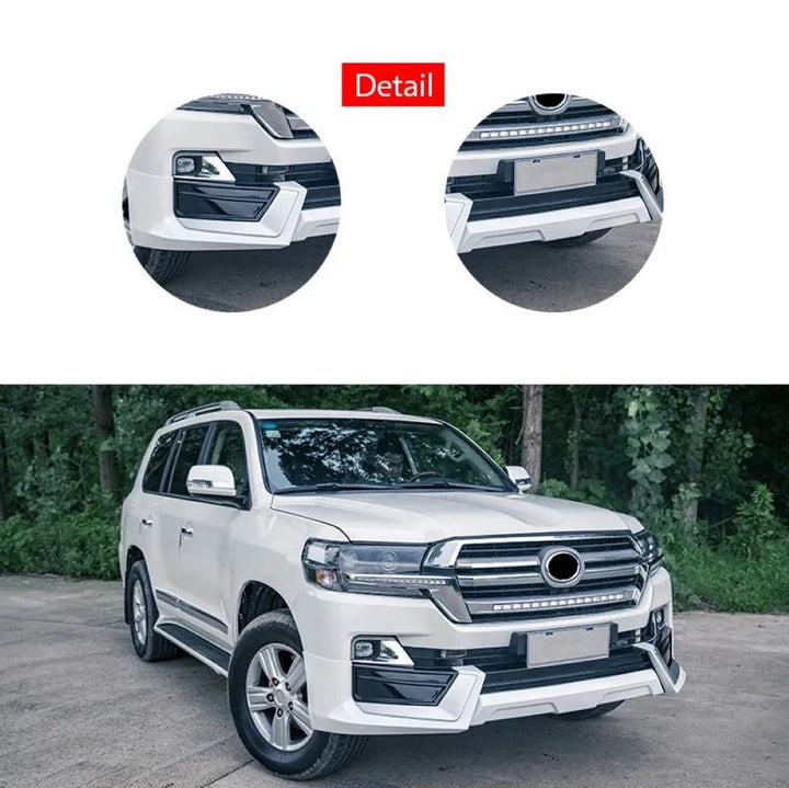 Car Craft Compatible With Toyota Land Cruiser Lc200 2016-2020 Upgrade Facelift Convert To Trd Bodykit Front Rear Bumper Lip Side Trim Skirt Splitter Trim F109