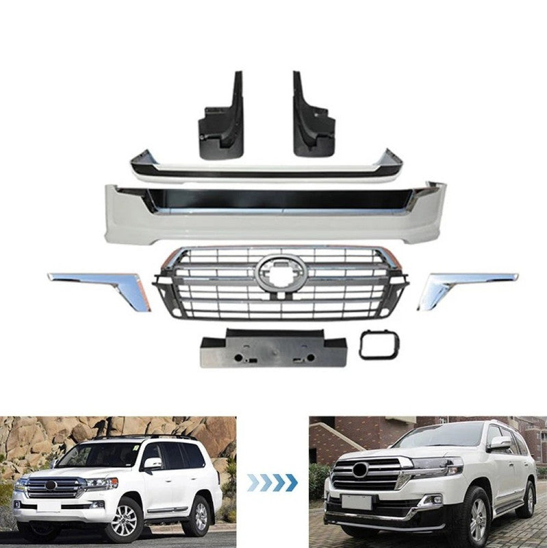 Car Craft Compatible With Toyota Land Cruiser Lc200 2016-2020 Upgrade Facelift Convert To 2019 Style Bodykit Front Rear Bumper Lip Side Trim Grill Skirt Splitter Trim F096