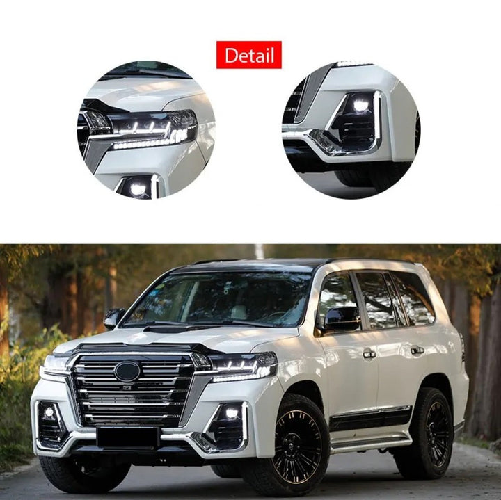 Car Craft Compatible With Toyota Land Cruiser Lc200 2016-2020 Upgrade Facelift Convert To Lc200 Navigator Style Bodytkit Front Rear Bumper Headlight Taillight Side Trim Grill Lip Skirt Splitter F139-a
