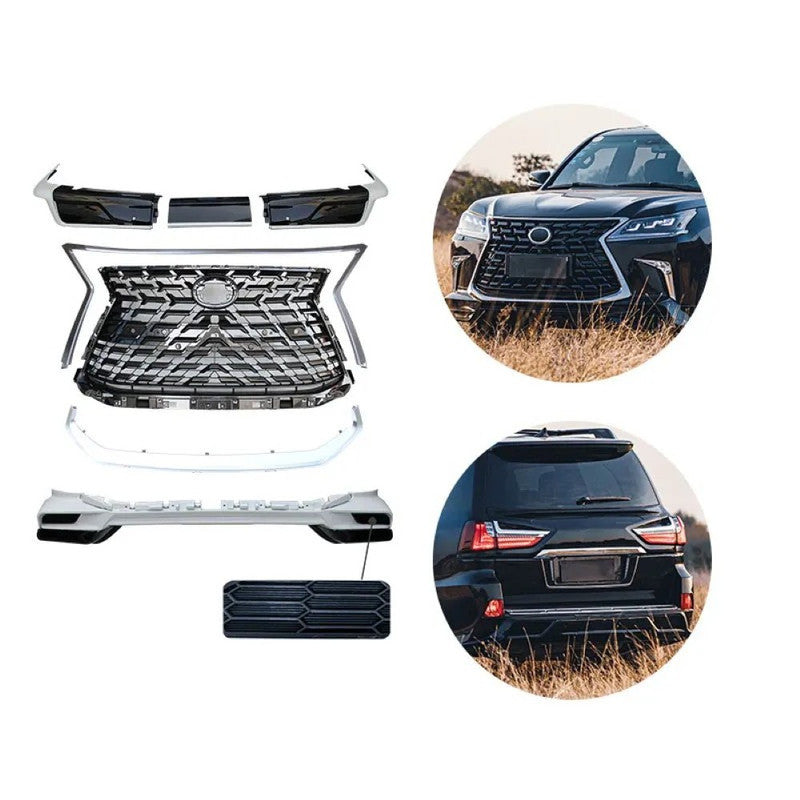 Car Craft Compatible With Toyota Lexus Lx570 2016-2021 Upgrade Facelift Convert To Lx570 2021 Style Bodytkit Front Rear Lip Skirt Splitter Grill F128