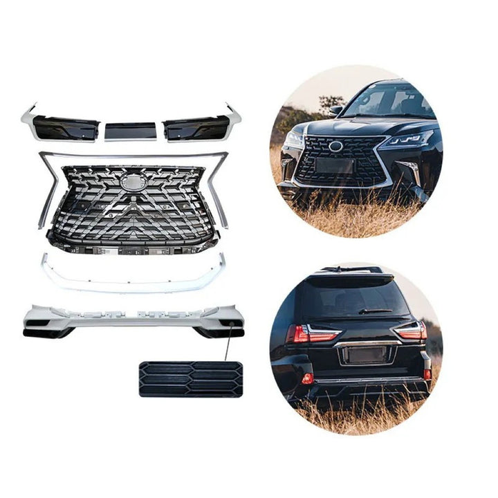 Car Craft Compatible With Toyota Lexus Lx570 2016-2021 Upgrade Facelift Convert To Lx570 2021 Style Bodytkit Front Rear Lip Skirt Splitter Grill F128