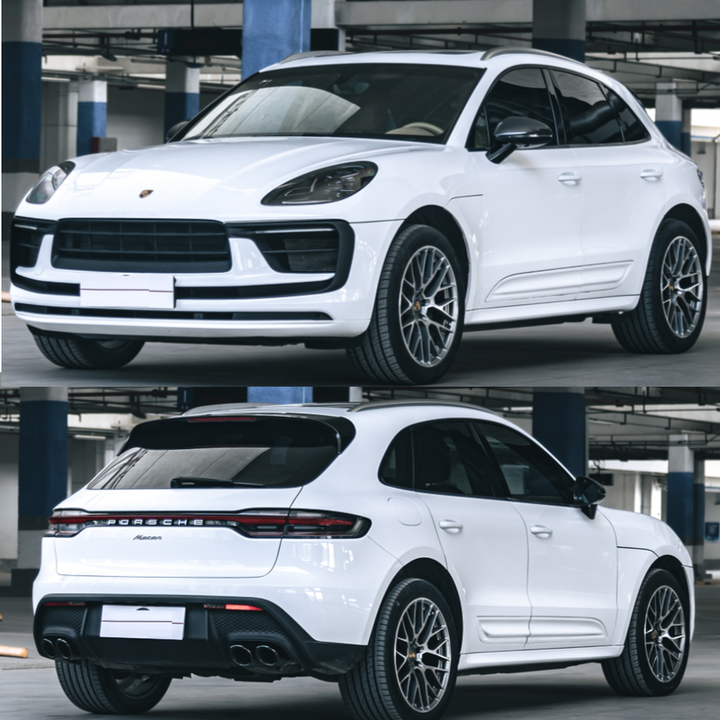 Car Craft Compatible With Porsche Macan 95b 95b.2 For 2018-2021 Upgrade Convert Bodykit Body Kit Front Rear Lip Bumper Skirt Trim Splitter Diffuser Exhaust Tip Pipe Tkt Style