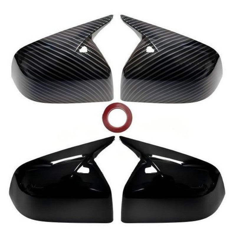 Car Craft Compatible With Tesla Model Y Juniper 2025 Side Rear View Case Wing Cap Shell Housing Mirror Covers 3m Tape Pasting Style Glossy Black CC-11546
