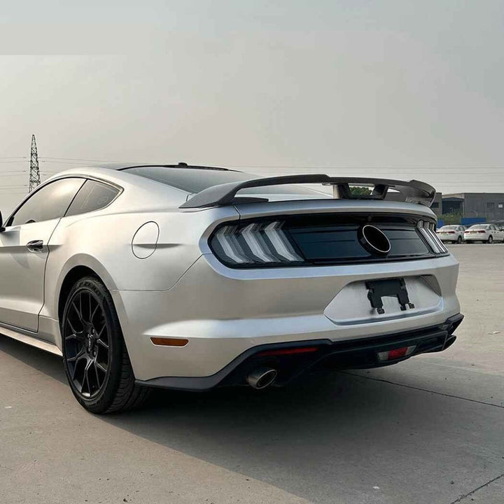 Car Craft Compatible With Ford Mustang 2015-2021 Trunk Wing Lip Boot Rear Spoiler Gt Style Zst-1030 Cf Carbon Fiber Look - CAR CRAFT INDIA