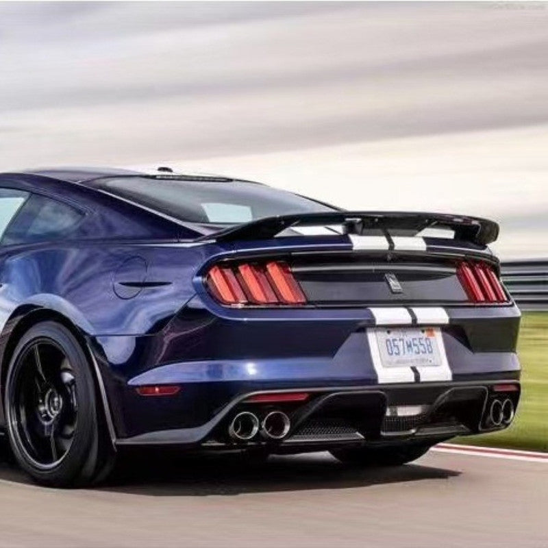 Car Craft Compatible With Ford Mustang 2015-2023 Rear Trunk Wing Boot Lip Skirts Spoiler Gt500 Style Matt Black Gc Must-036/037