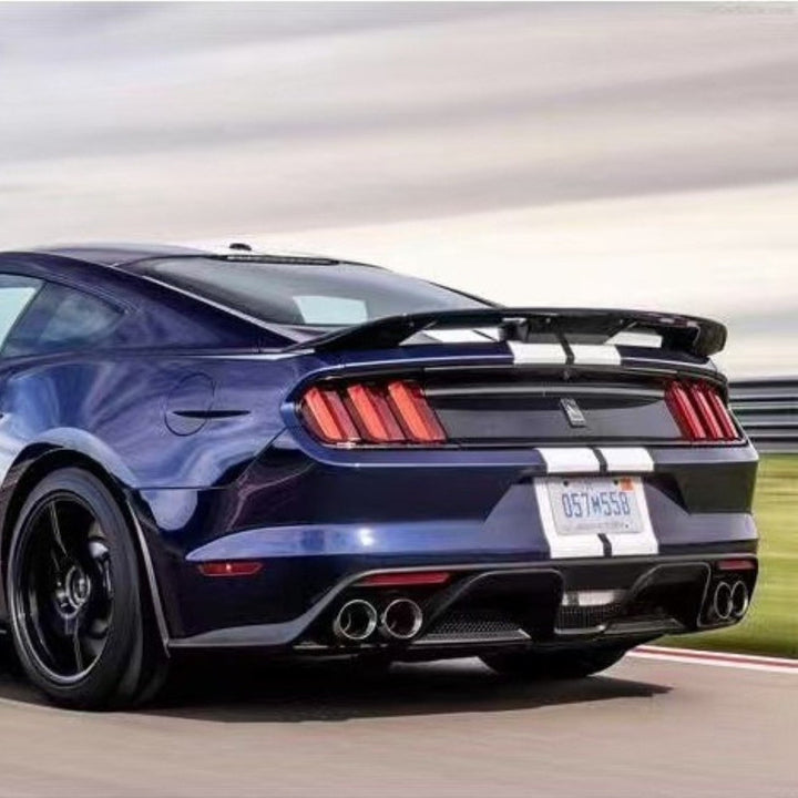 Car Craft Compatible With Ford Mustang 2015-2023 Rear Trunk Wing Boot Lip Skirts Spoiler Gt500 Style Matt Black Gc Must-036/037