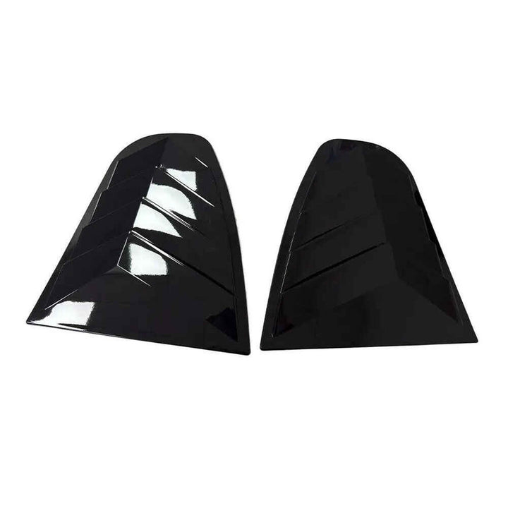 Car Craft Compatible With Skoda Octavia Laura 2008-2012 Car Rear Window Shutter Cover Louver Side Vent Trim Triangle Glossy Black