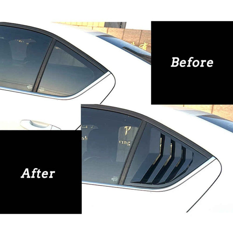 Car Craft Compatible With Skoda Octavia Mk3 2013-2020 Car Rear Window Shutter Cover Louver Side Vent Trim Triangle Glossy Black