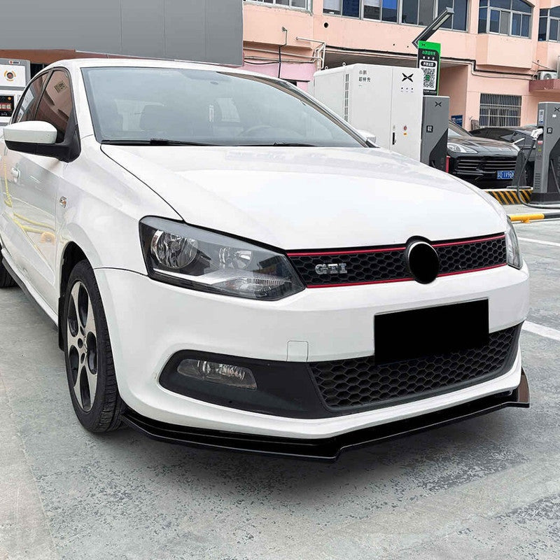 Car Craft Compatible With Vw Volkswagen Polo Jetta 2010-2014 Front Bumper Lip Splitter Skirts Zst-1109 Gb Glossy Black - CAR CRAFT INDIA