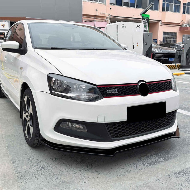 Car Craft Compatible With Vw Volkswagen Polo Jetta 2010-2014 Front Bumper Lip Splitter Skirts Zst-1109 Gb Glossy Black - CAR CRAFT INDIA