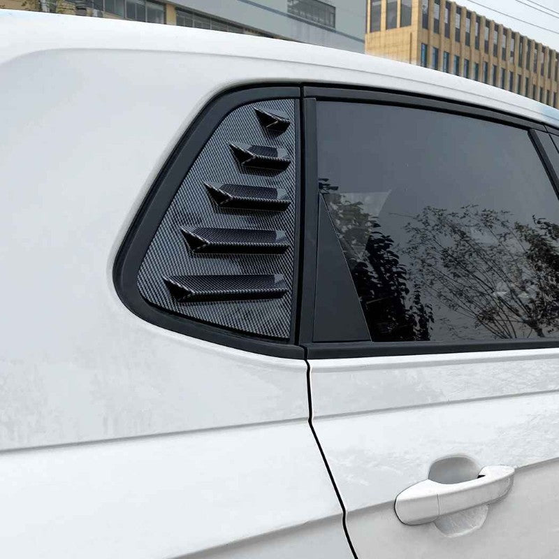 Car Craft Compatible With Volkswagen Vw Polo Mk6 2018-2025 Rear Side Window Louvers Cover Carbon Fiber Look Usa Zst-411 Cf Carbon Fiber Look - CAR CRAFT INDIA