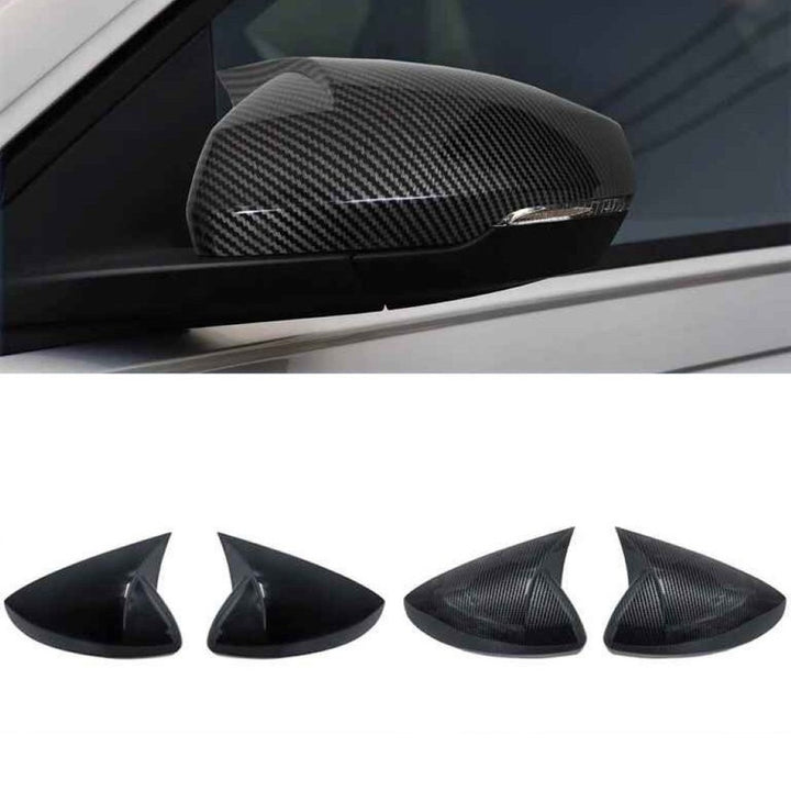 Car Craft Compatible With Volkswagen Vw Polo Mk6 2018-2023 Rear View Case Wing Cap Shell Housing Mirror Covers 3m Tape Pasting Style Glossy Black Usa Not For Indian Cars