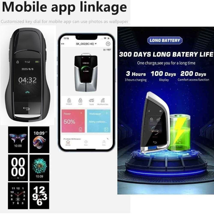 Car Craft Compatible With Audi Bmw Mercedes Jaguar Range Rover Porsche Volkswagen Skoda Volvo Nissan Jeep Maruti Toyota Hyndai Bentley Ferrari Lamborghini Mini Cooper Lcd Led Smart Keyless Key Mh09 Black