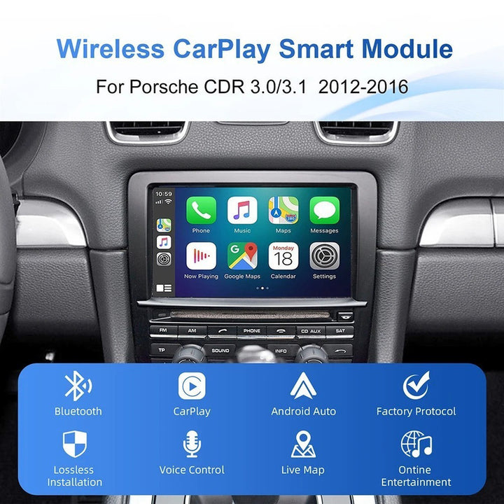 Car Craft Compatible With Porsche Cayenne 2007-2010 911 2006-2012 Upgrade To Wireless Apple Carplay Android Auto Adapter Carplay Car Play Box Player With Screeen Mirror Link Google Maps Aux Pcm 3.0