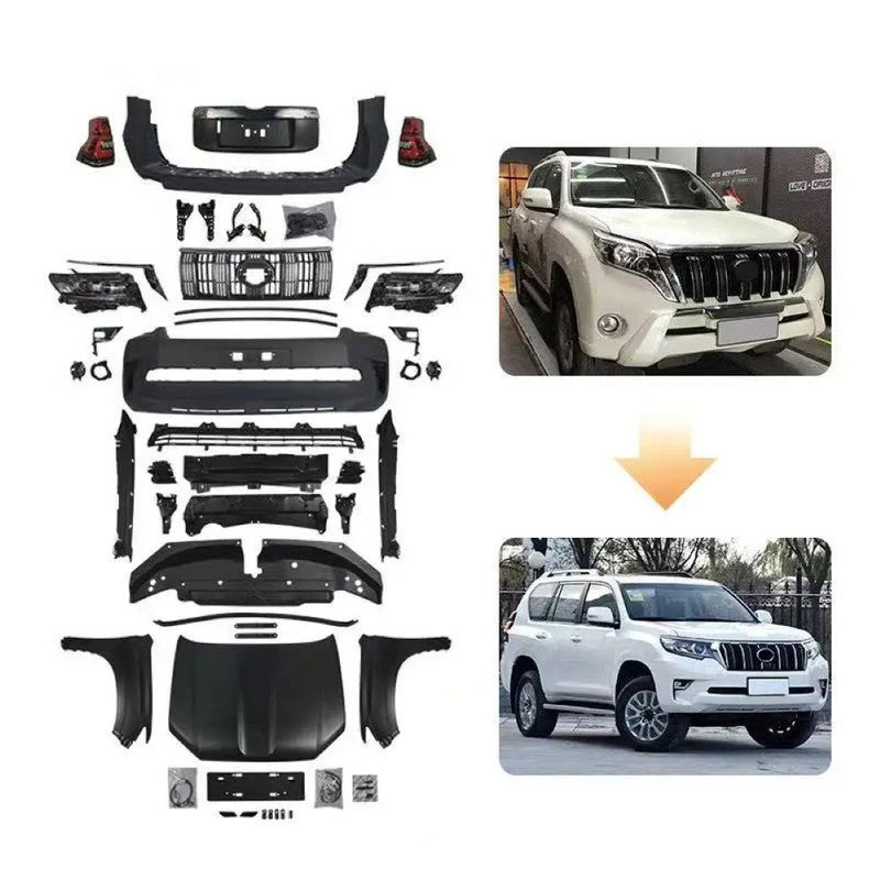 Car Craft Compatible With Toyota Land Cruiser Prado Fj150 2010-2017 Upgrade Facelift Convert To 2018 Oem Style Bodytkit Front Rear Bumper Hood Fender Trunk Headlight Taillight Side Trim Grill Lip Skirt Splitter F078