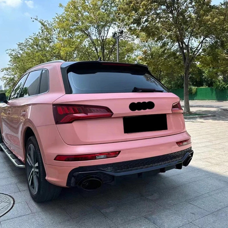 Car Craft Compatible With Audi Q5 B9 2018-2020 Upgraded Facelift Convert To Rsq5 SQ5 Sport Rear After Bumper Lip Diffuser Skirt Trim With Exhaust Pipe Tip Q5-006 Gc Q5-007 Gc